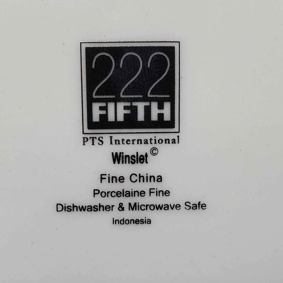 222 Fifth Teacup and Saucer Pink Flower Butterfly - Picture 9 of 10